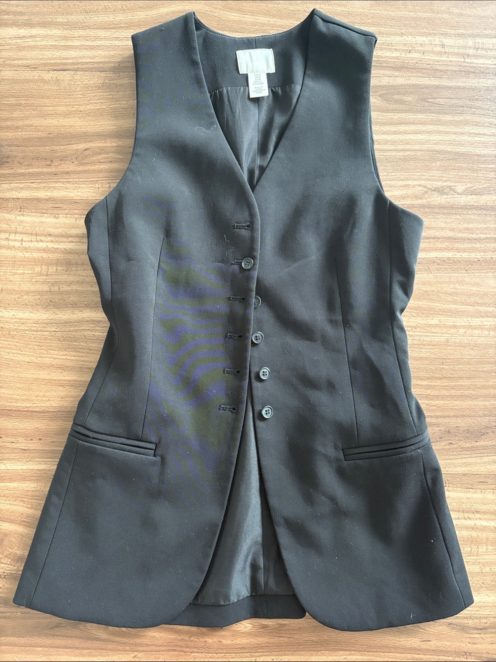 H&M Black Tailored Button-Up Vest